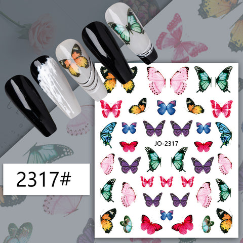 Köröm matrica Nail Art – Színes pillangók (110)