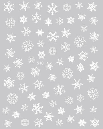 Köröm matrica Nail Art - Fehér Hópelyhek (132)