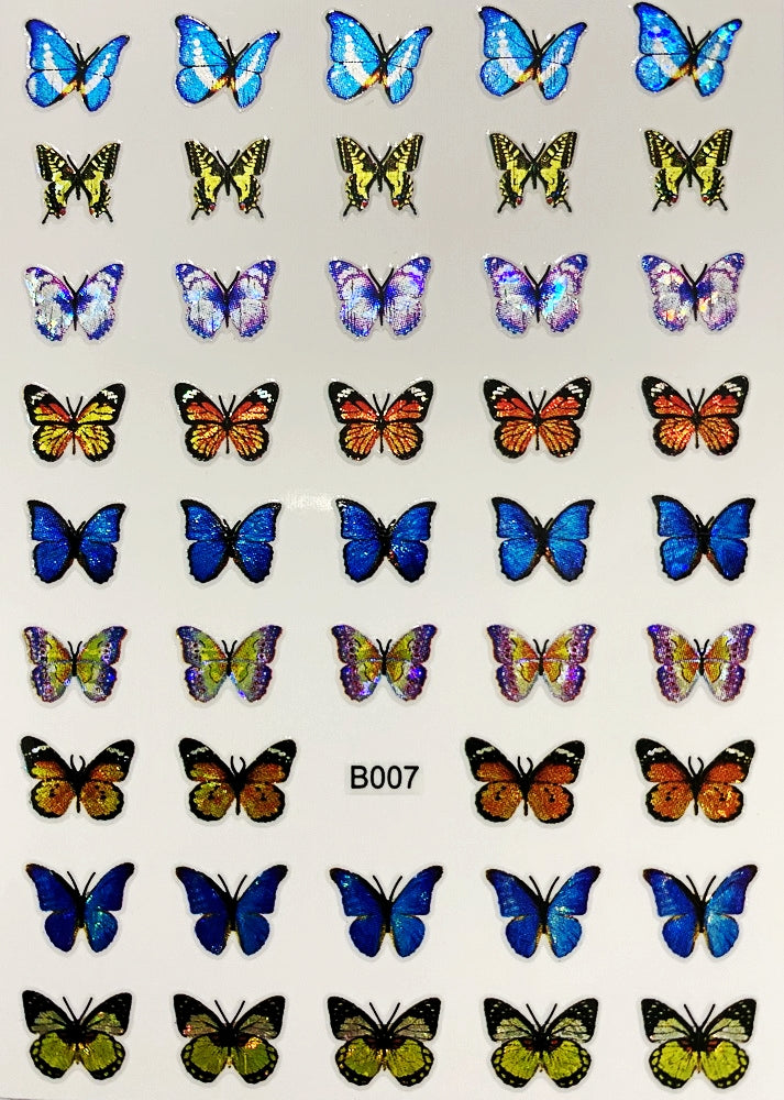 Köröm matrica Nail Art - Pillangó gyűjtemény (150)