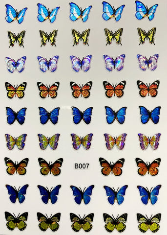 Köröm matrica Nail Art - Pillangó gyűjtemény (150)