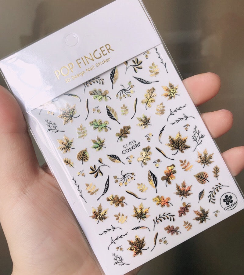 Köröm matrica Nail Art – Golden Shadow Leaves (103)