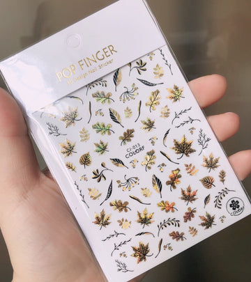 Köröm matrica Nail Art – Golden Shadow Leaves (103)