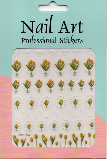 Köröm matrica Nail Art – Golden Bloom Tulips (170)