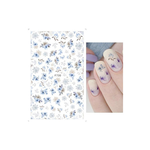 Köröm matrica Nail Art – Indigo flowers (87)