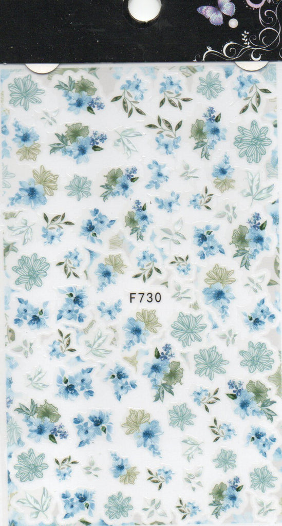 Köröm matrica Nail Art – Indigo flowers (87)