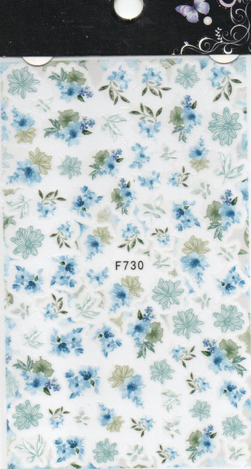 Köröm matrica Nail Art – Indigo flowers (87)