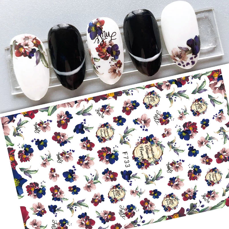 Köröm matrica Nail Art – Darkest flowers (90)
