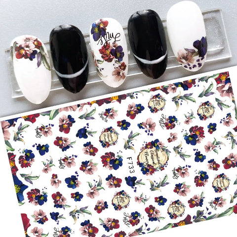 Köröm matrica Nail Art – Darkest flowers (90)