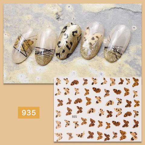 Köröm matrica Nail Art – Barna pillangók (50)