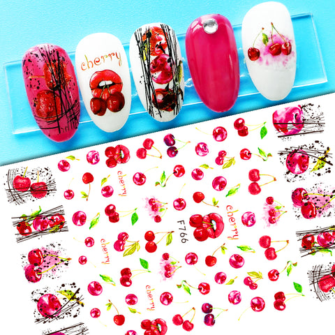 Köröm matrica Nail Art – Cseresznye minta (19)